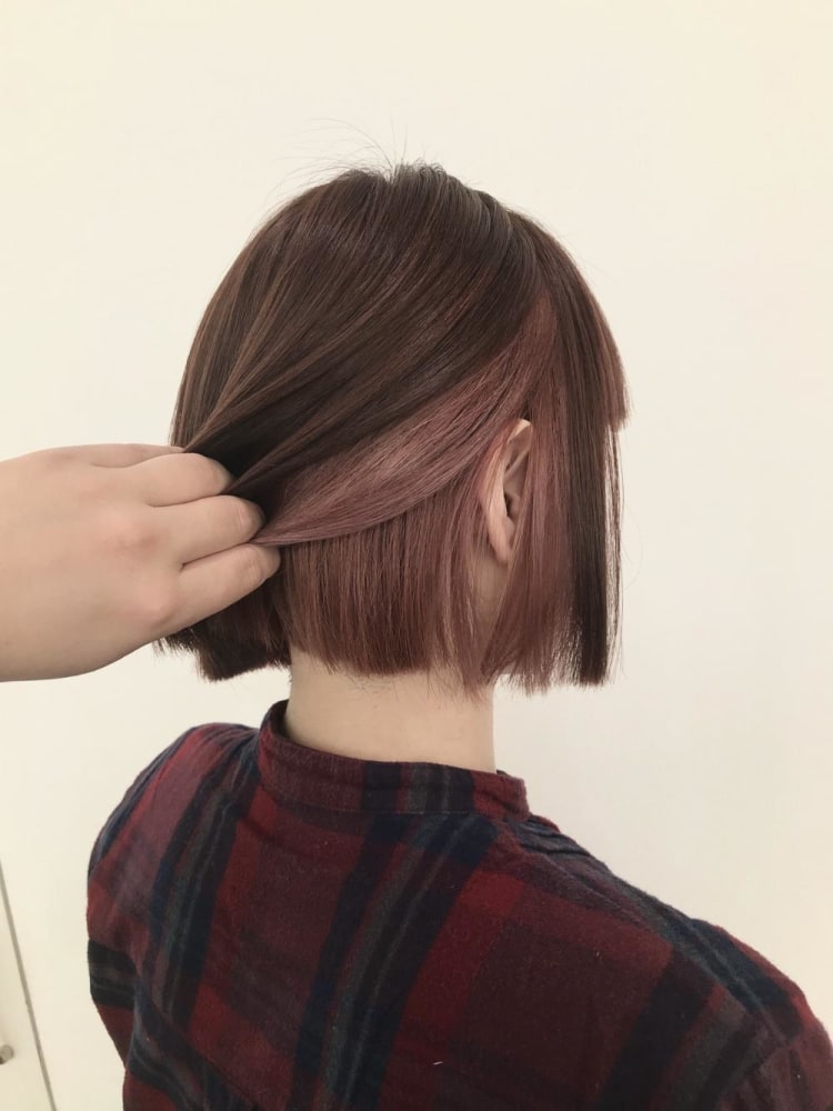 インナーカラー ピンクブラウン ピンクベージュ ヘアカタログ Ash 大宮店 清藤 綾 ヘアサロン 美容院 Ash オフィシャルサイト