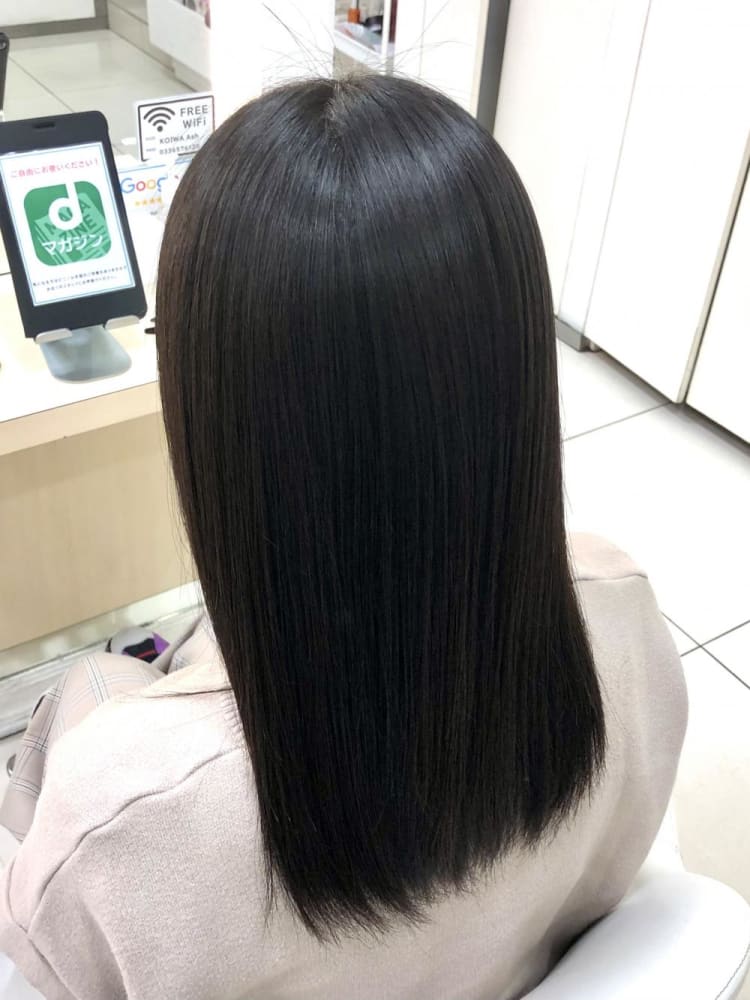 縮毛矯正 セミロング ヘアカタログ Ash 新小岩店 山田 勇太 ヘアサロン 美容院 Ash オフィシャルサイト