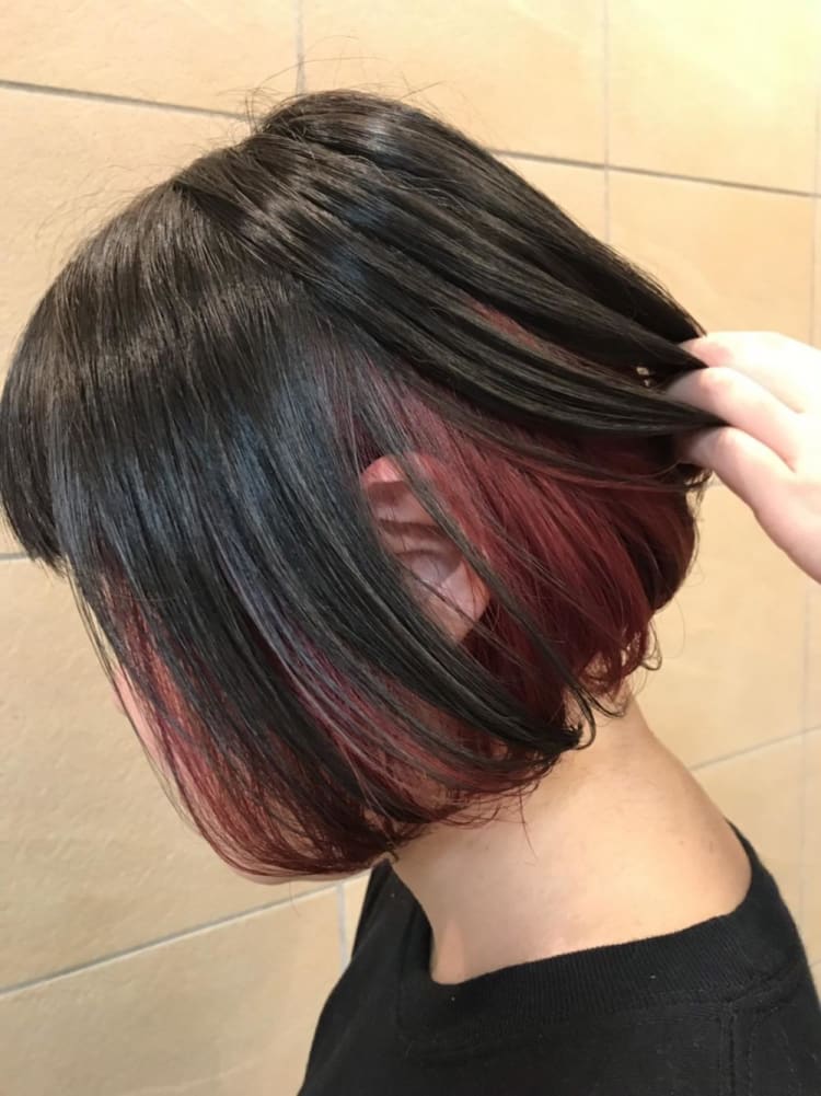 個性的発色 インナーカラー ヘアカタログ Ash 学芸大学店 横山