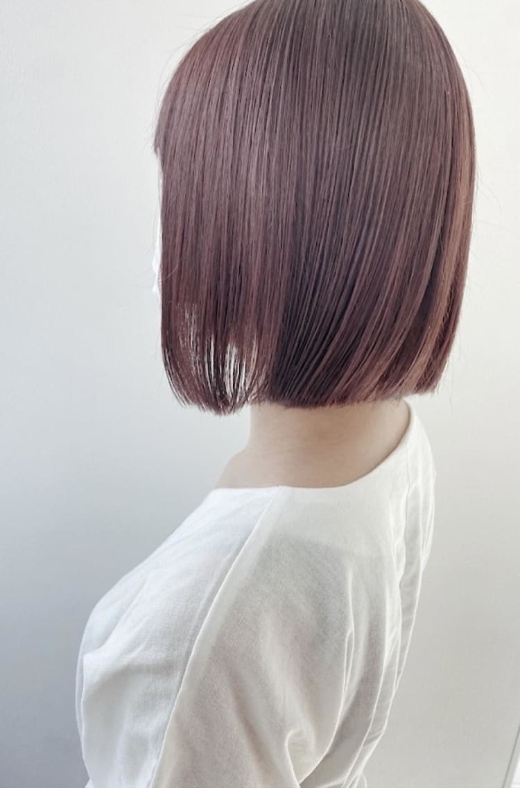 くすみピンクで ぴたボブ ヘアカタログ Ash 下北沢店 西山 梨々 ヘアサロン 美容院 Ash オフィシャルサイト