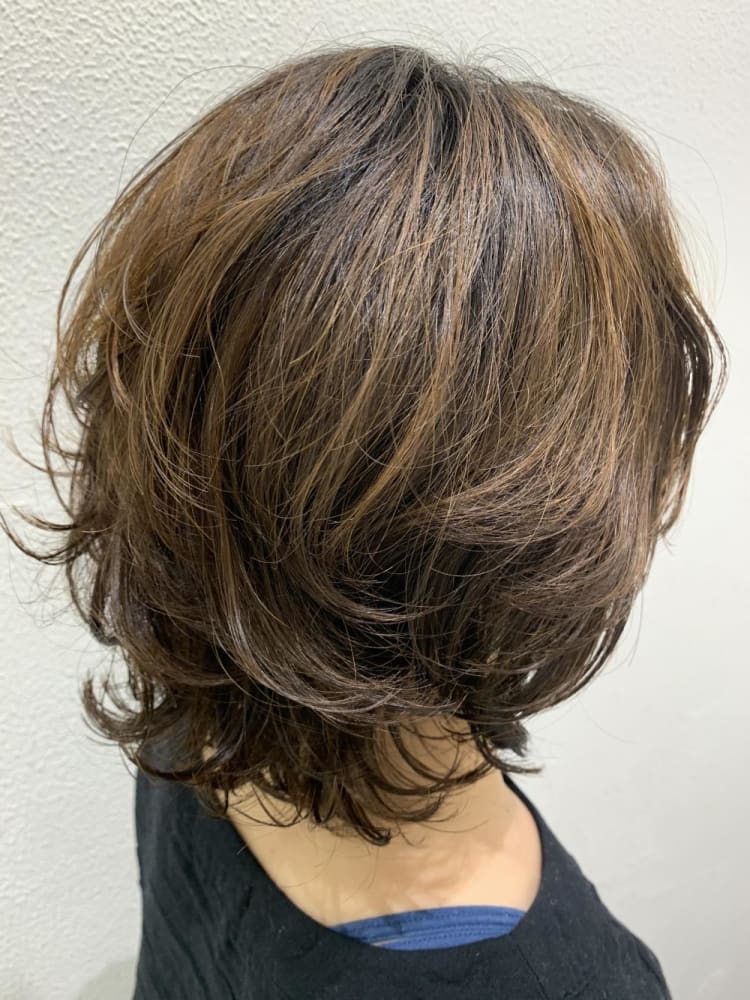 大人女子のデジタルパーマ ハイライト ヘアカタログ Ash 元住吉店 下平 秀美 ヘアサロン 美容院 Ash オフィシャルサイト