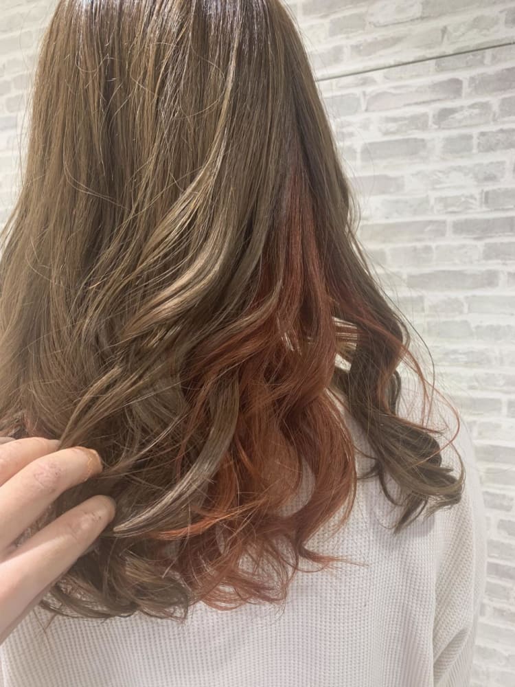 インナーカラー キャロットオレンジ ヘアカタログ Ash 高円寺店