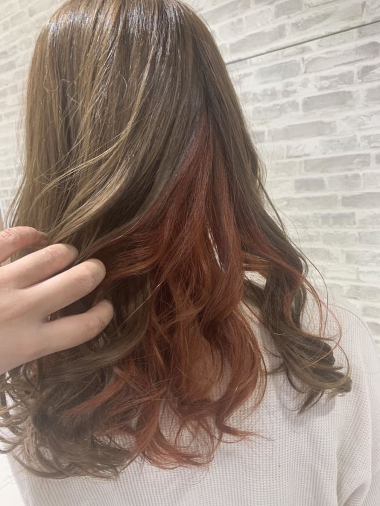 インナーカラー キャロットオレンジ ヘアカタログ Ash 高円寺店 鷹木 永梨那 ヘアサロン 美容院 Ash オフィシャルサイト