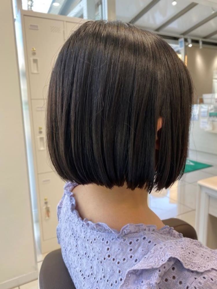 黒髪もかわいいミニボブ ヘアカタログ Ash 橋本店 野口 かなえ ヘアサロン 美容院 Ash オフィシャルサイト