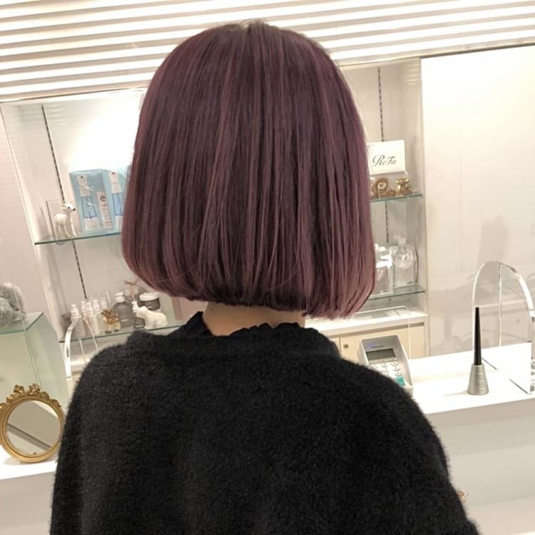 ボブ ピンクパープル ヘアカタログ Ash 武蔵小金井店 新海 良介 ヘアサロン 美容院 Ash オフィシャルサイト