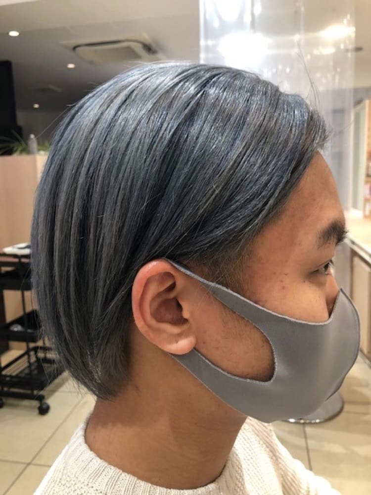 シルバー ブルーメッシュ ヘアカタログ Ash 瀬谷店 佐藤 哲也 ヘアサロン 美容院 Ash オフィシャルサイト