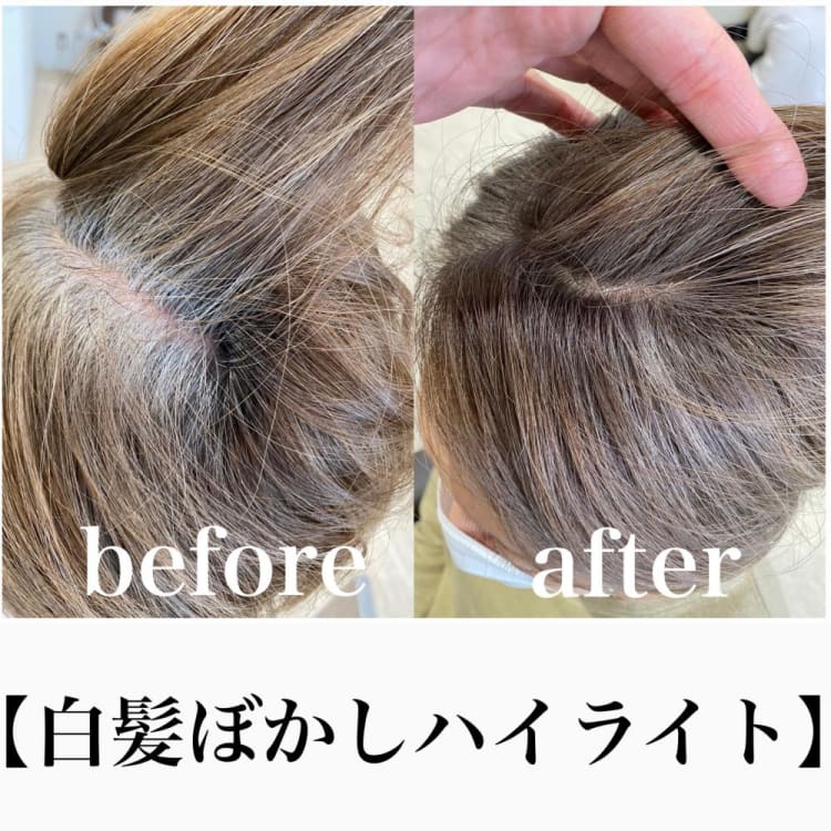 白髪染めを使わない白髪ぼかしハイライト ヘアカタログ Ash 練馬店 面谷 一光 ヘアサロン 美容院 Ash オフィシャルサイト