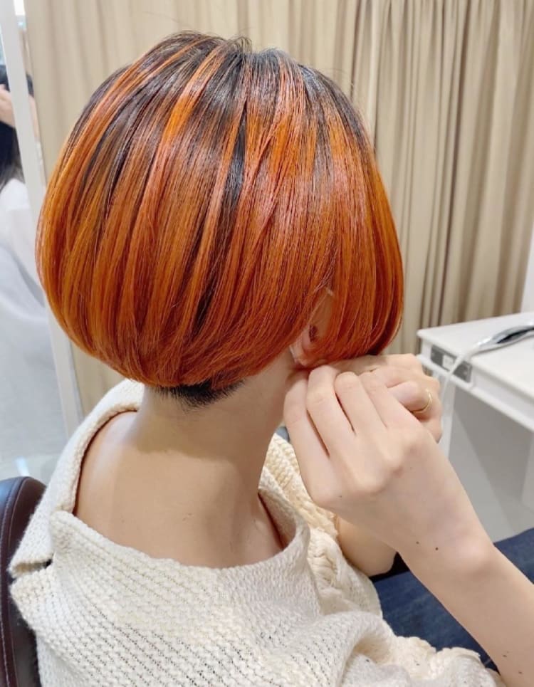 デザインカラーショート オレンジボブ ヘアカタログ Ash 東戸塚店 池田 顕彦 ヘアサロン 美容院 Ash オフィシャルサイト