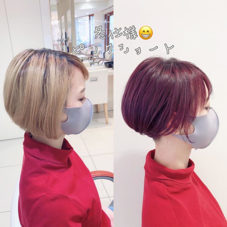 ピンクマッシュショート ヘアカタログ Ash 分倍河原店 鈴木 裕一郎 ヘアサロン 美容院 Ash オフィシャルサイト