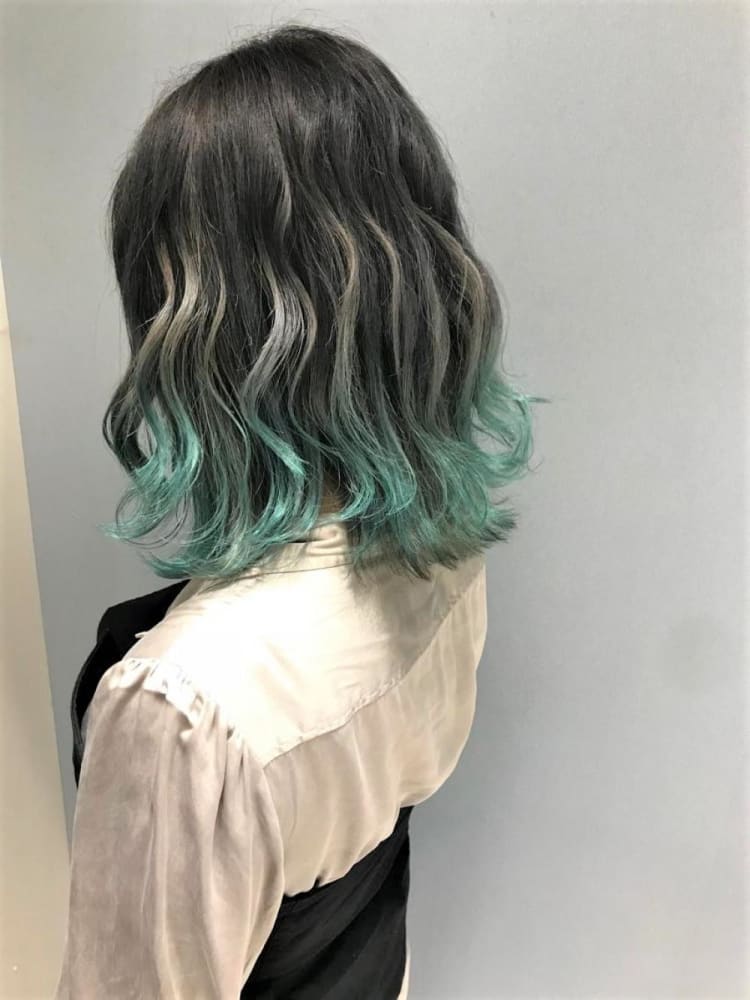 グラデーション ミントグリーン ヘアカタログ Ash 田無店 石川 潤平 ヘアサロン 美容院 Ash オフィシャルサイト