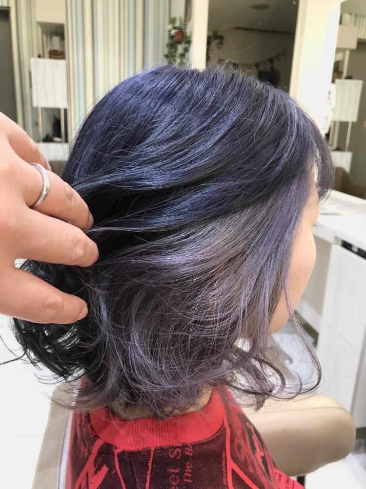 インナーカラー ネイビーラベンダー ヘアカタログ Ash 大宮店 清藤 綾 ヘアサロン 美容院 Ash オフィシャルサイト