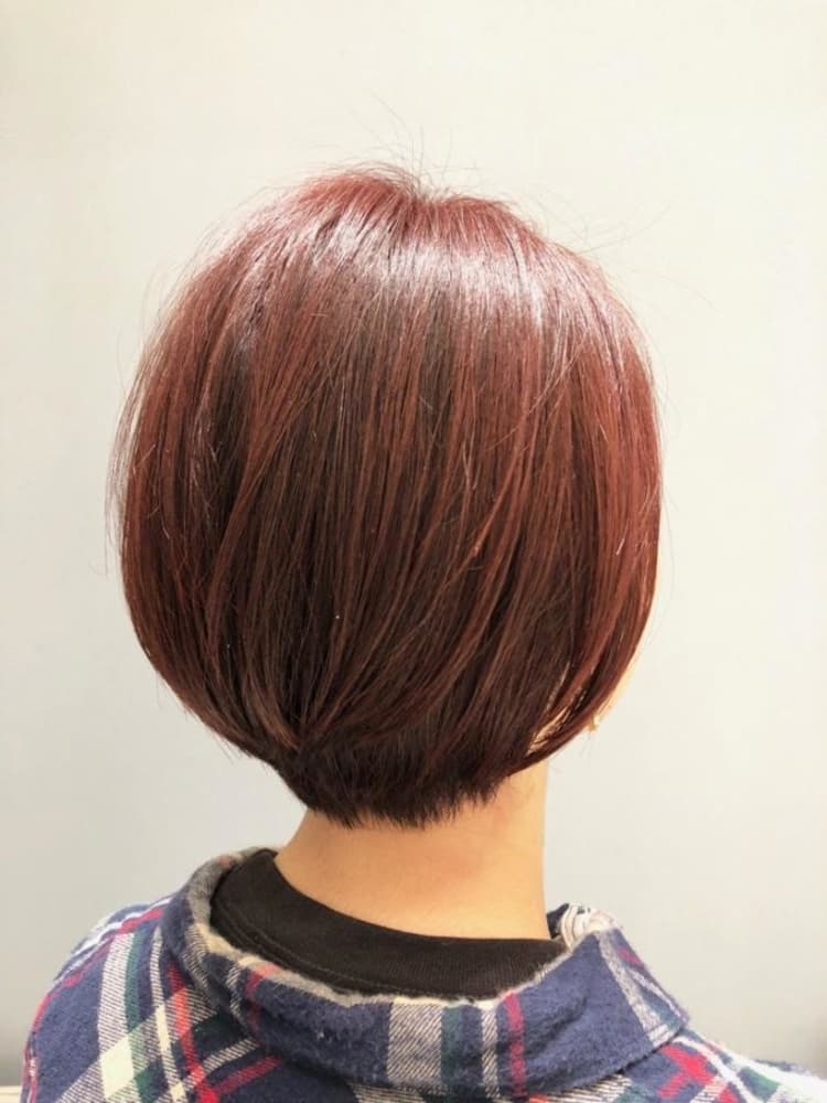 ショートボブ チェリーレッド ヘアカタログ Ash 久我山店 栁沼 尚貴 ヘアサロン 美容院 Ash オフィシャルサイト