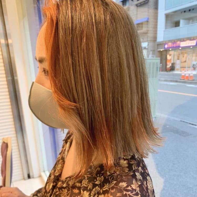 ヘムライト オレンジベージュ ミルクティーベージュ ヘアカタログ Ash 武蔵小金井店 高橋 優子 ヘアサロン 美容院 Ash オフィシャルサイト