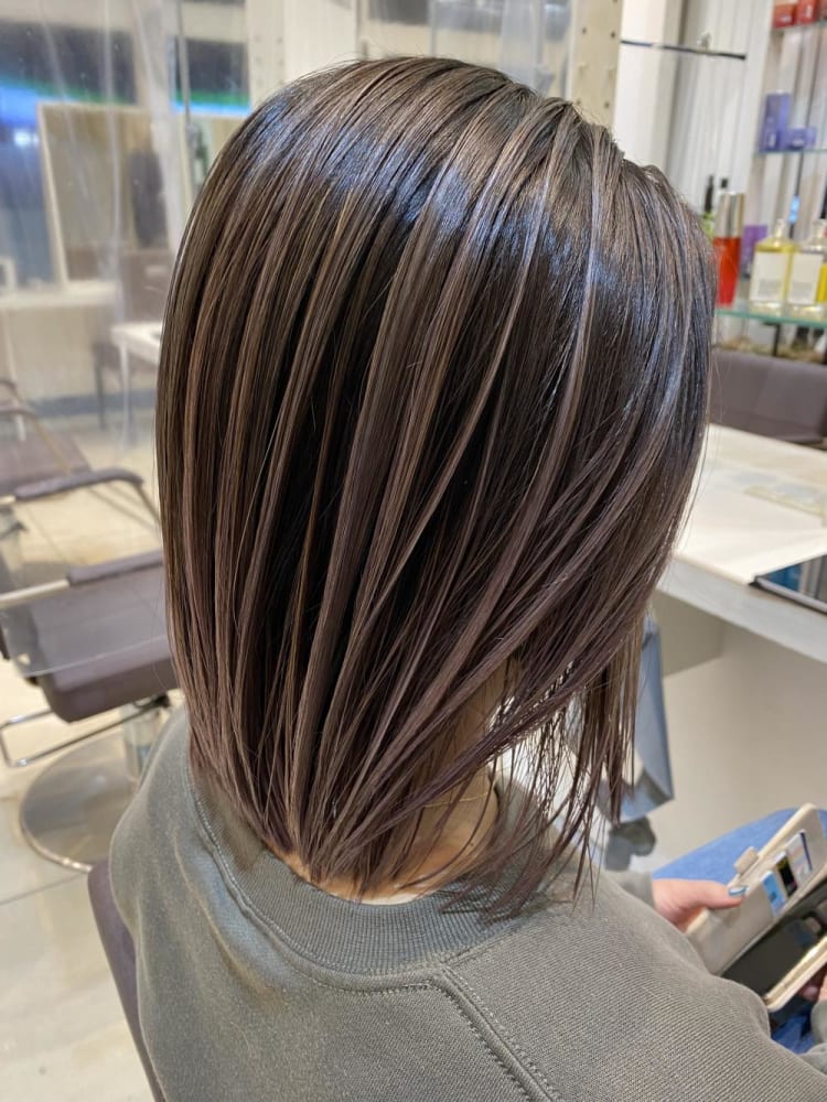 ホワイトピンクのバレイヤージュカラー ヘアカタログ Ash 八幡山店 羽田 有希 ヘアサロン 美容院 Ash オフィシャルサイト