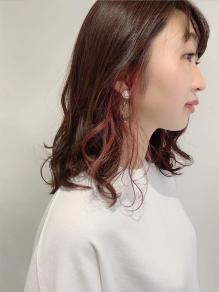 イヤリングカラー ピンク ヘアカタログ Ash 高円寺店 星野 玲奈 ヘアサロン 美容院 Ash オフィシャルサイト