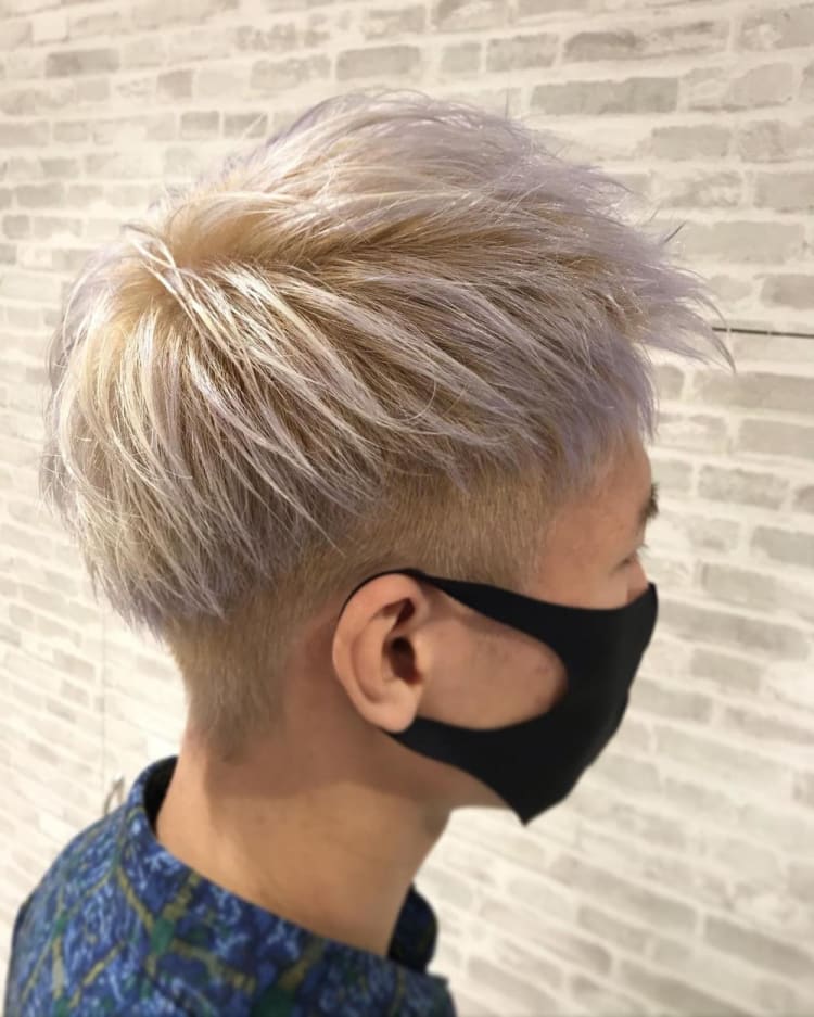 メンズ 束感ショート ホワイトハイトーン ヘアカタログ Ash 高円寺店 山口 直人 ヘアサロン 美容院 Ash オフィシャルサイト