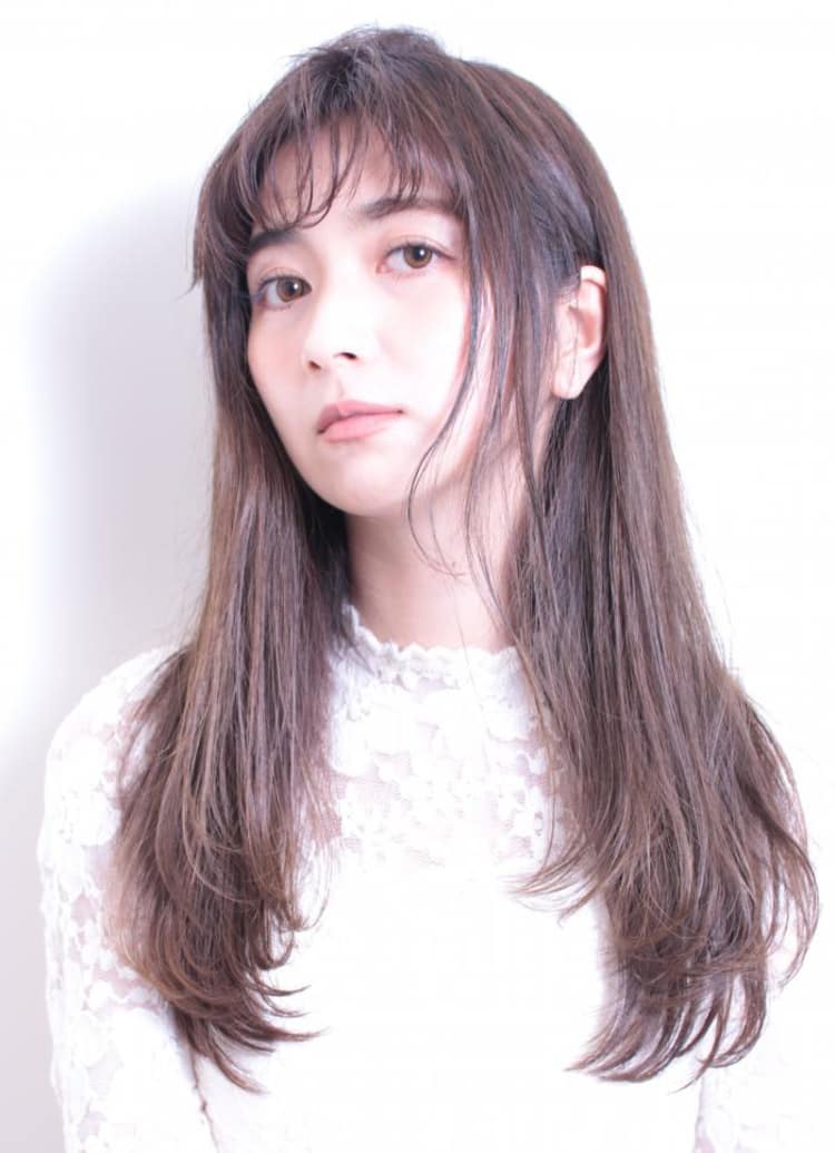 フリンジバング ツヤサラロング ヘアカタログ Ash 自由が丘店 遠藤 まりえ ヘアサロン 美容院 Ash オフィシャルサイト