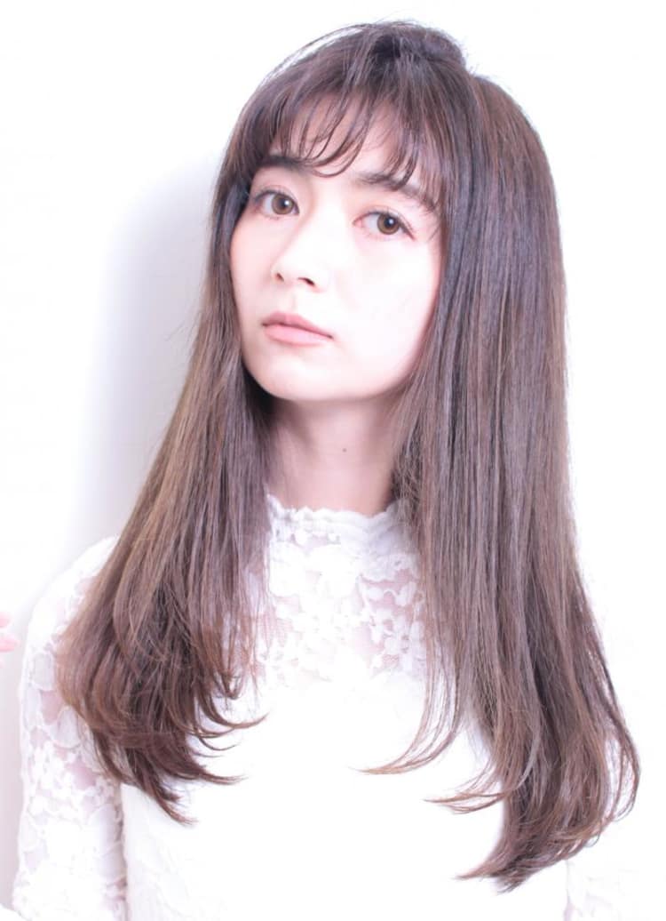 フリンジバング ツヤサラロング ヘアカタログ Ash 自由が丘店 遠藤 まりえ ヘアサロン 美容院 Ash オフィシャルサイト