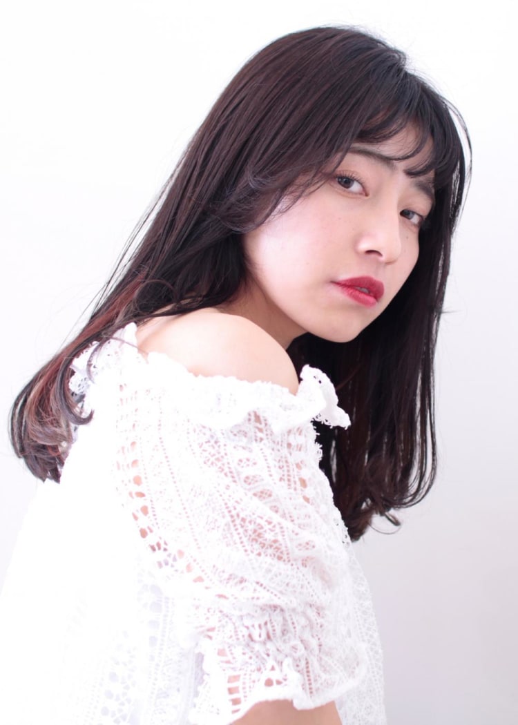 赤系インナーカラー 黒髪ロング ヘアカタログ Ash 自由が丘店 遠藤 まりえ ヘアサロン 美容院 Ash オフィシャルサイト