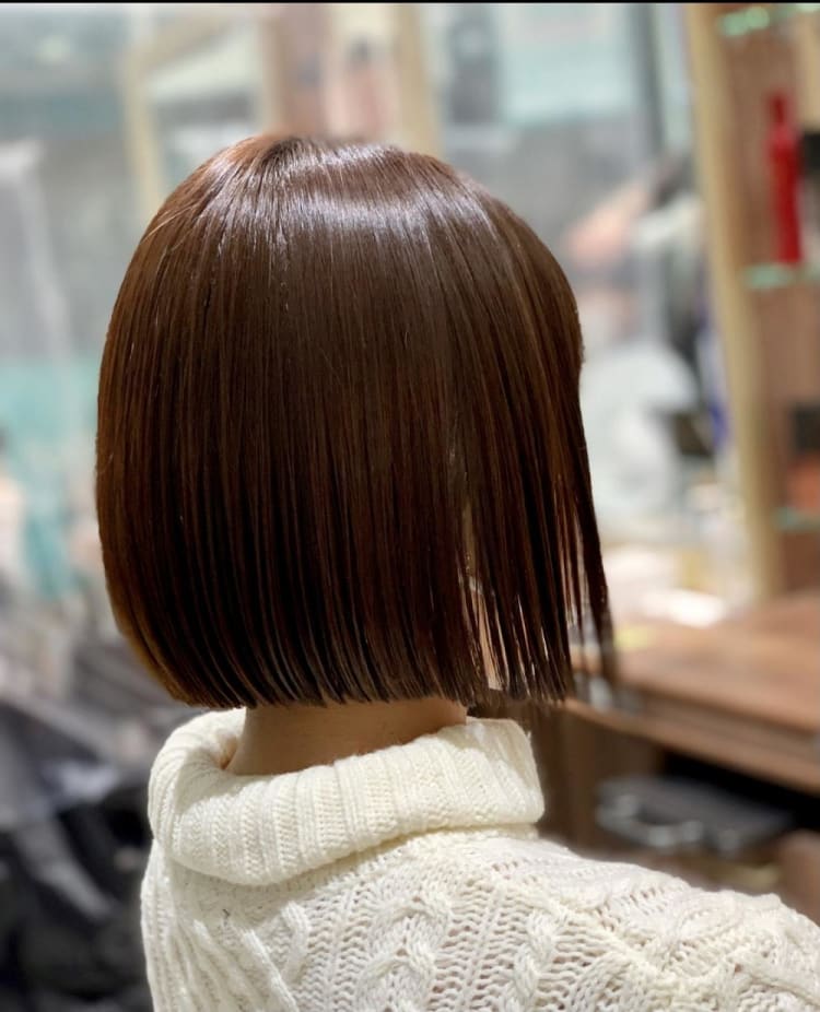 切りっぱなしボブ 縮毛矯正 ヘアカタログ Ash 平井店 大澤 碧 ヘアサロン 美容院 Ash オフィシャルサイト