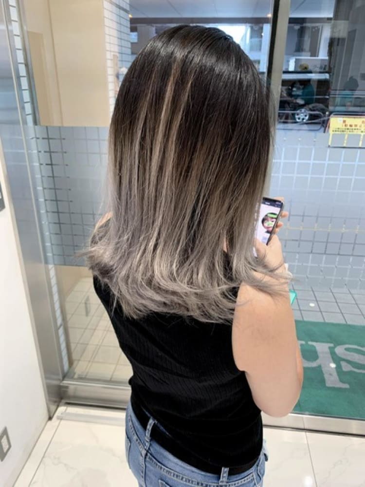 ホワイト バレイヤージュ ヘアカタログ Ash 立川店 川端 裕司 ヘアサロン 美容院 Ash オフィシャルサイト