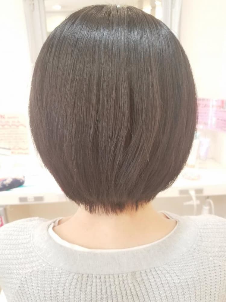 ボリュームダウン縮毛矯正ショートボブ ヘアカタログ Ash さがみ野店 渡辺 侑樹 ヘアサロン 美容院 Ash オフィシャルサイト