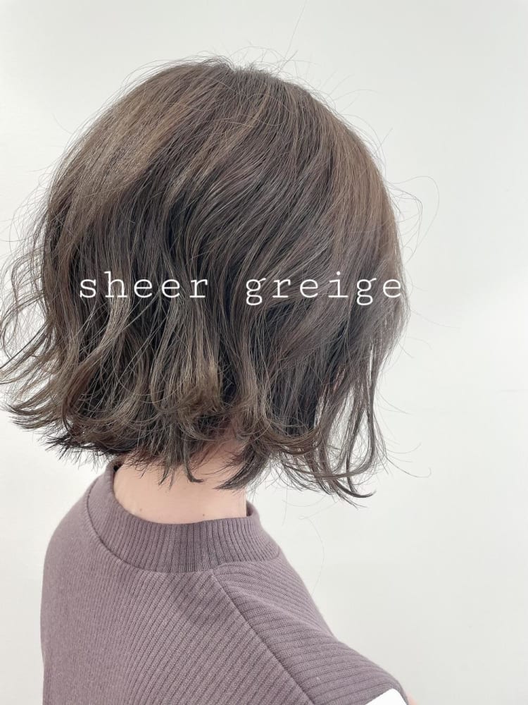 シアーグレージュの外ハネミニボブ ヘアカタログ Ash 高円寺店 岡田 千英里 ヘアサロン 美容院 Ash オフィシャルサイト