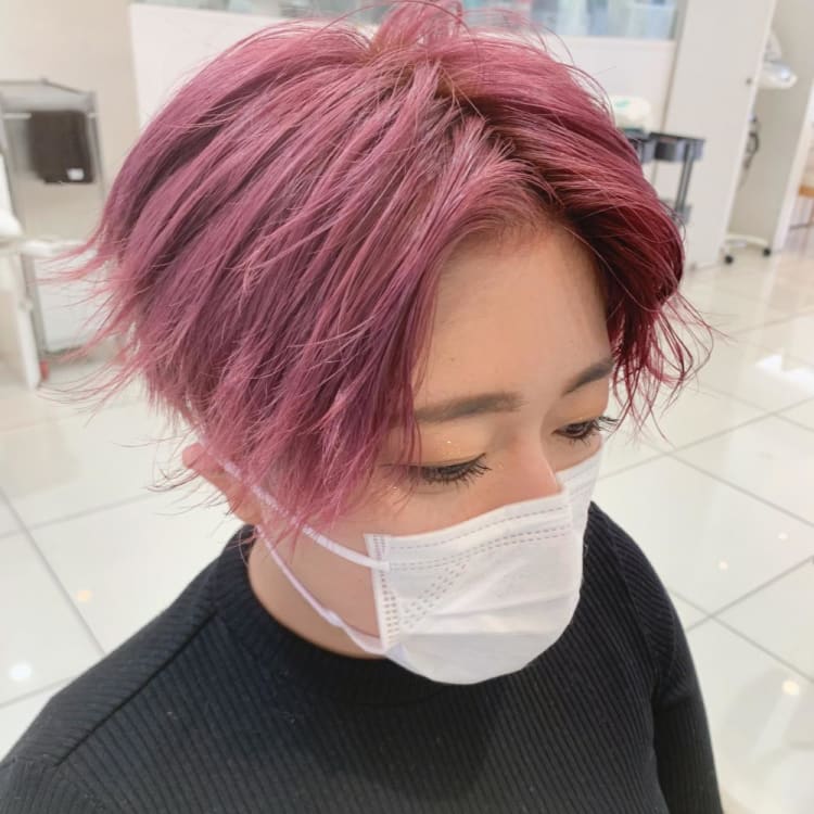 ハイトーンショート 青みピンク ヘアカタログ Ash 武蔵小金井店 高橋 優子 ヘアサロン 美容院 Ash オフィシャルサイト