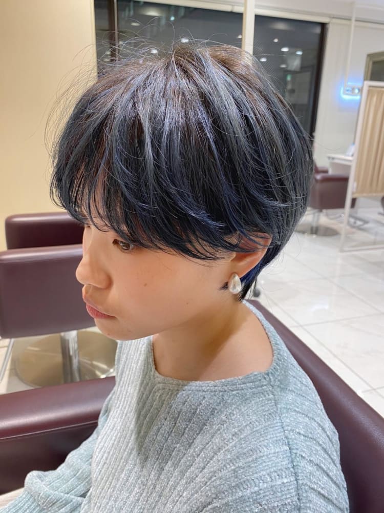 デザインカラーショート ネイビー ヘアカタログ Ash 東戸塚店 池田 顕彦 ヘアサロン 美容院 Ash オフィシャルサイト