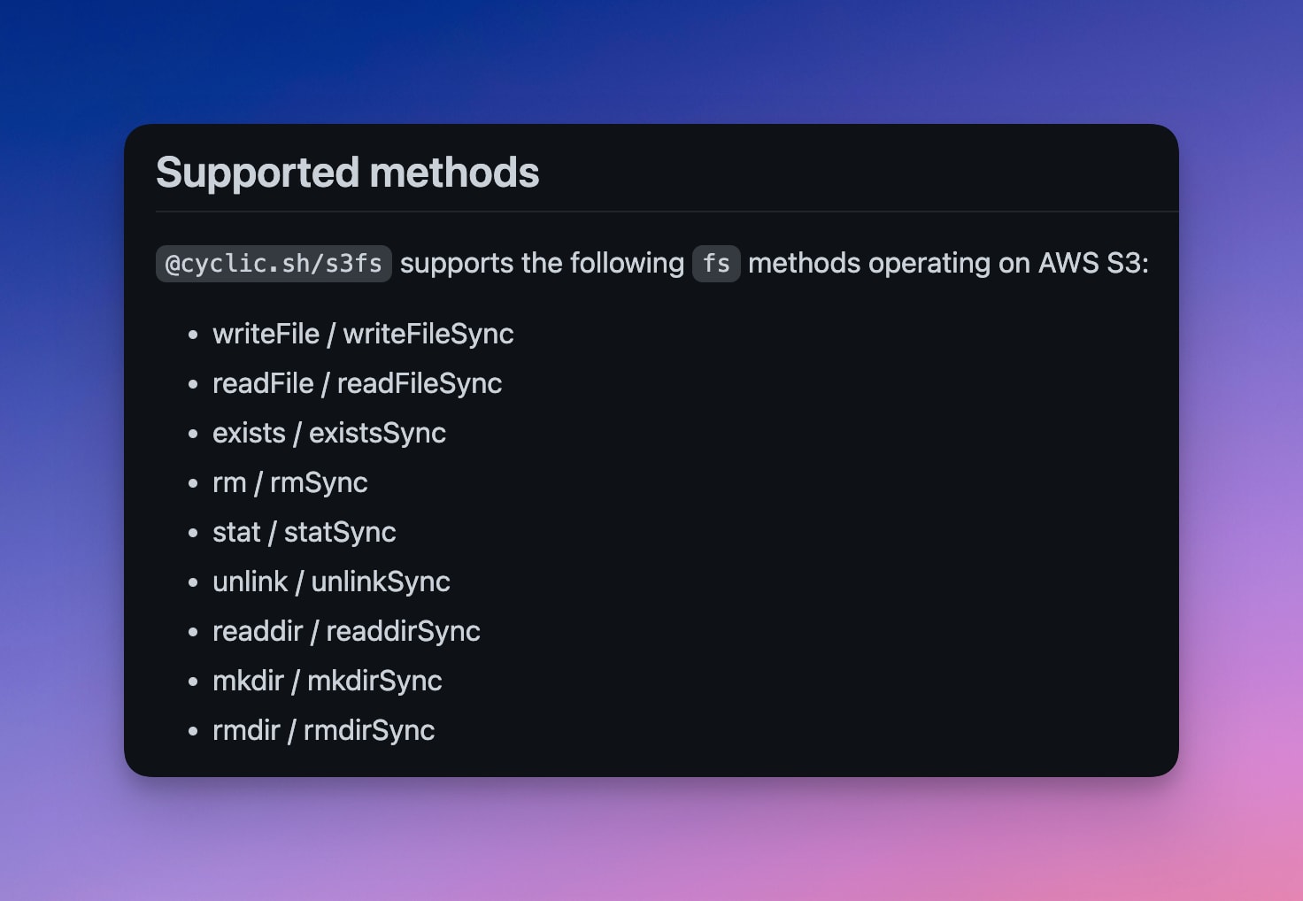 AWS S3 Backed Node js File System With S3fs
