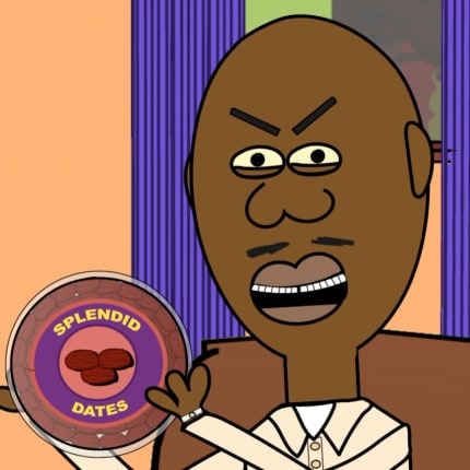 Hashim standing in his living room, with a Tanzanian flag on the wall behind him, and a window with a view of trees with leaves of an autumnal color