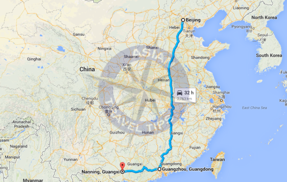 Beijing to Nanning via train