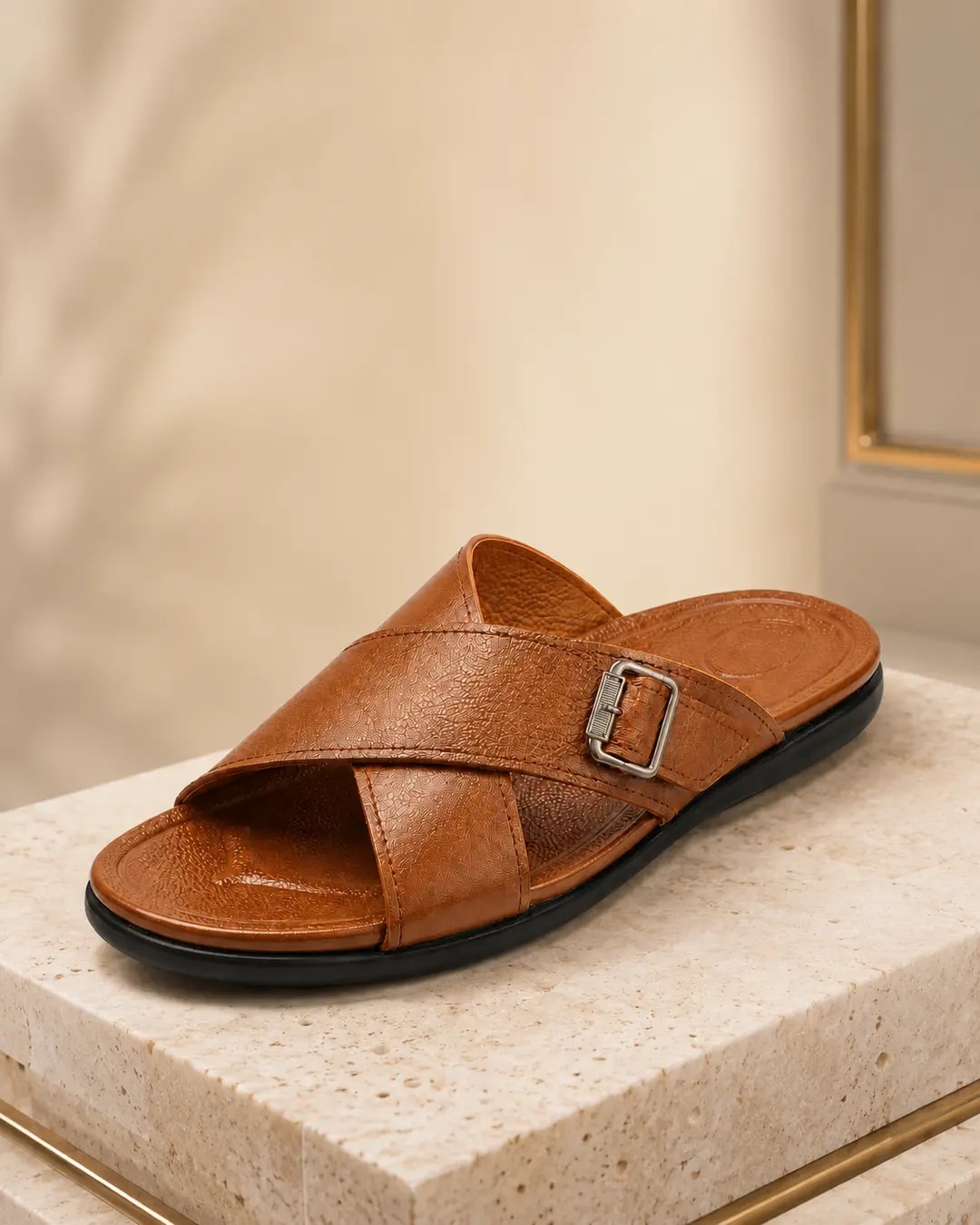 شبشب رجالي جلد طبيعي من Cairo Leather Goods