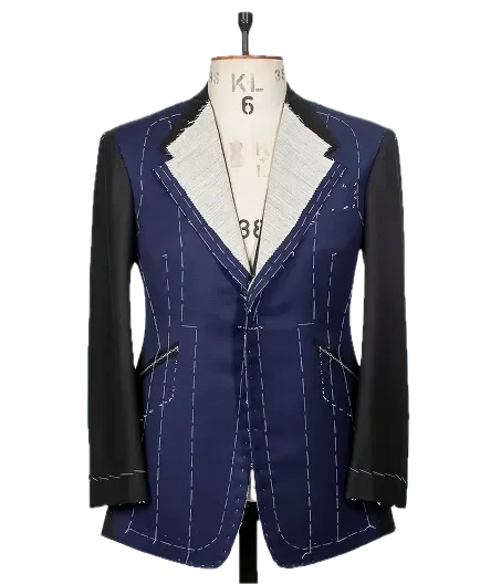 Half-made jacket on a stand during fitting