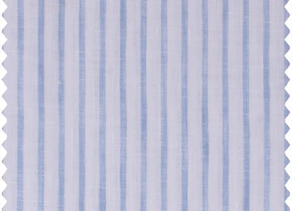 Blue Stripe - 100% linen - Sanforized Finish