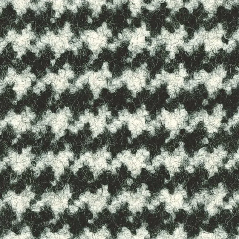 Black and White Large Houndstooth - 100% Wool - 795g