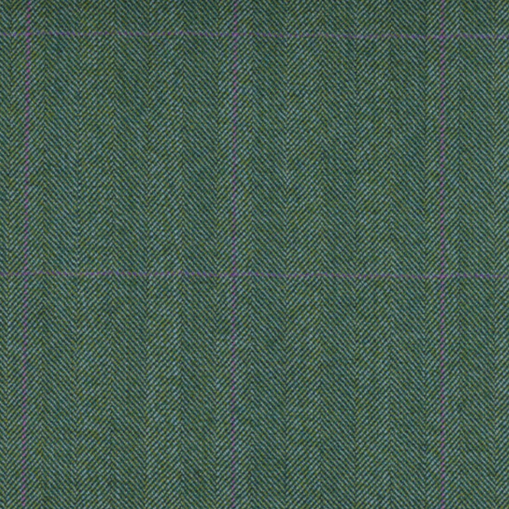 Mint Green and Violet Windowpane Herringbone
