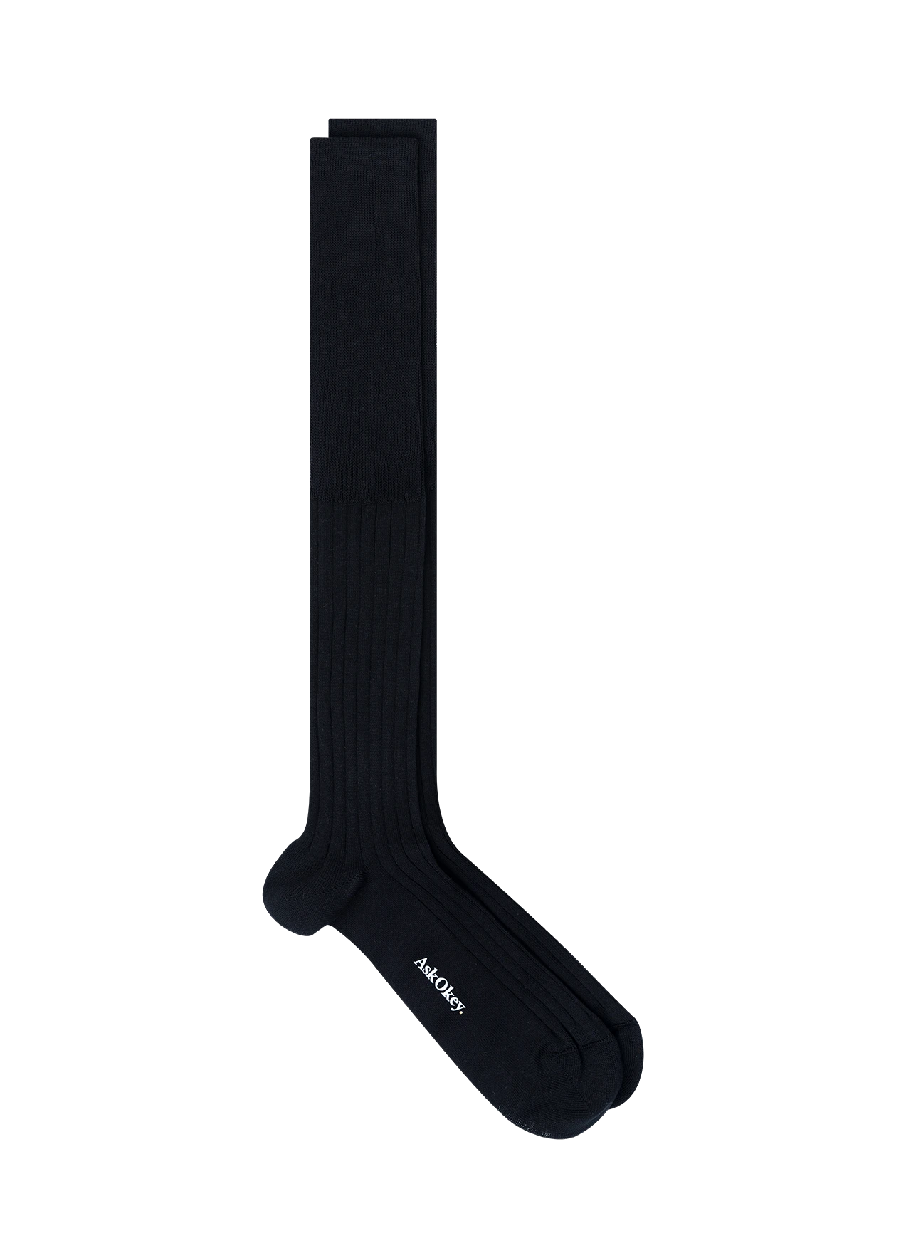 AskOkey Ribbed Socks in Black / Small