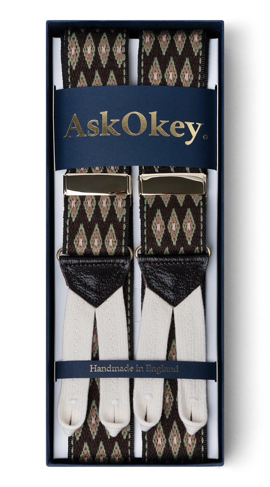 AskOkey Diamond Braces in Dark Brown
