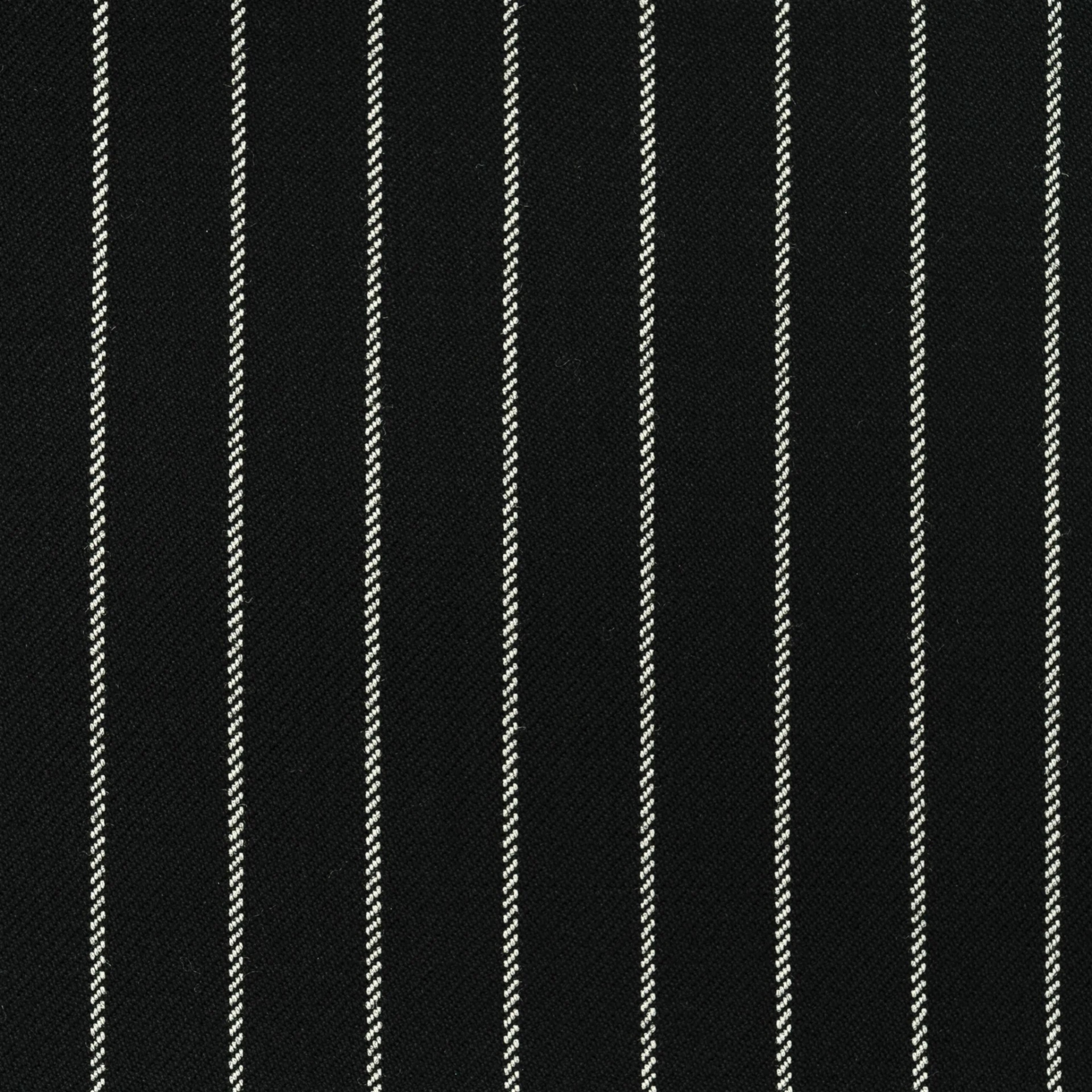 Black w/ White Chalkstripe - 100% Worsted Wool - 380g