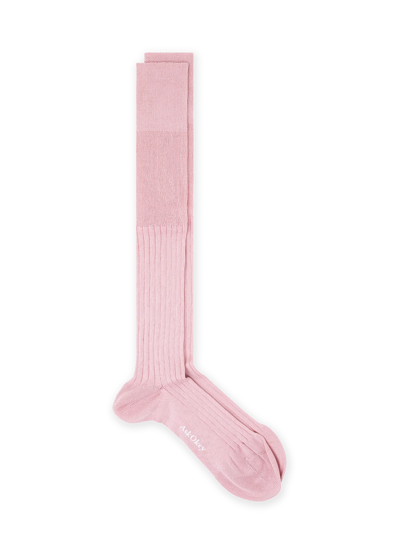 AskOkey Ribbed Socks in Light Pink / Small