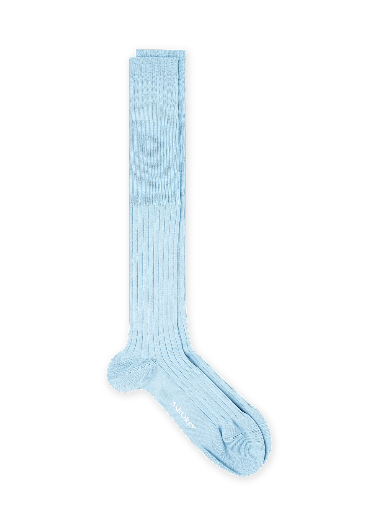 AskOkey Ribbed Socks in Light Blue / Small