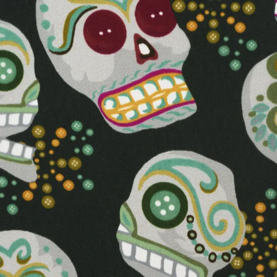 Button Skull Green