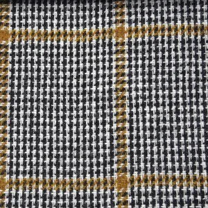 White, Brown and Gold Windowpane Check