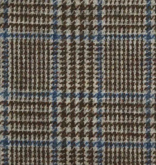 Brown and light blue Glen Check