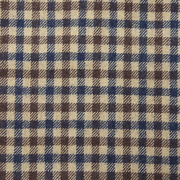Cream, Blue and Brown GunClub Check