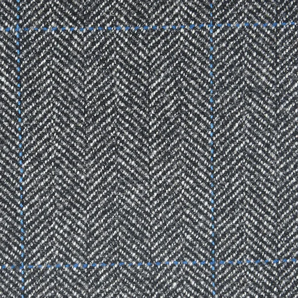 Steel Grey Herringbone and Blue Windowpane