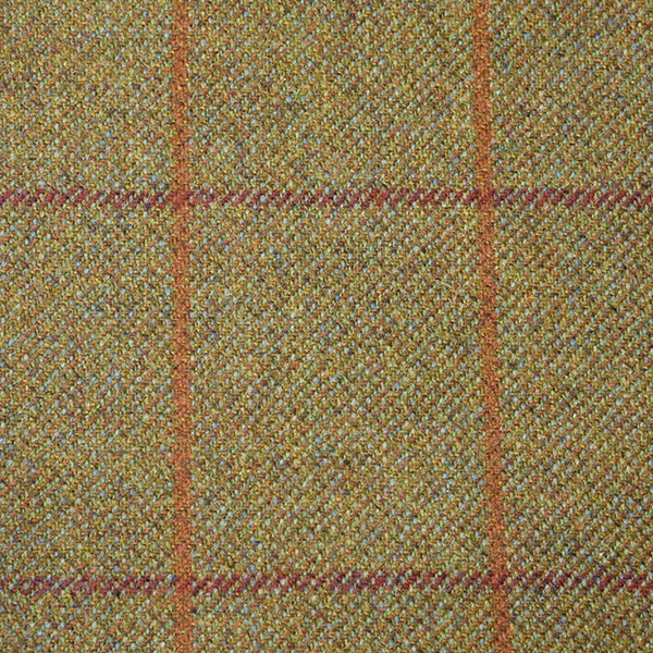 Light Brown and Red Windowpane Check