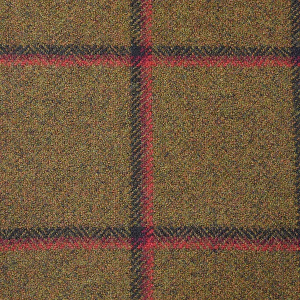 Light Brown and Red Windowpane Check