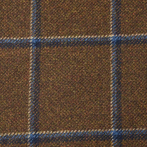 Field Brown and Blue Windowpane Check